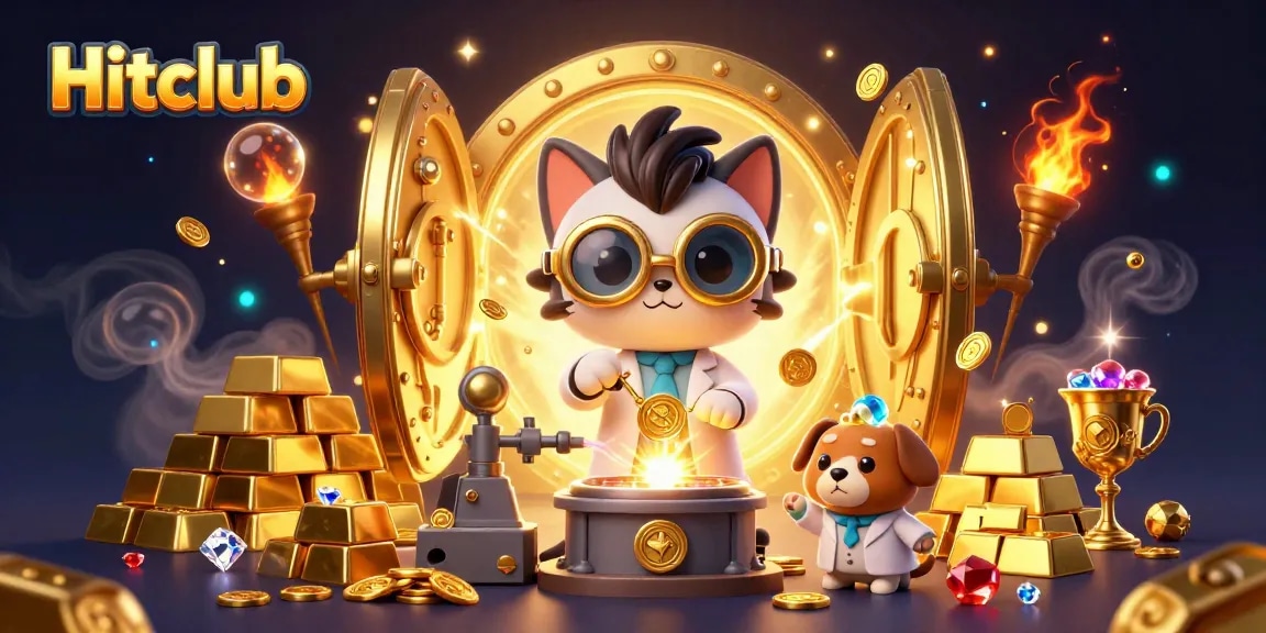 Join Hitclub and witness the excitement of winning jackpots and treasures in a vibrant casino scene!