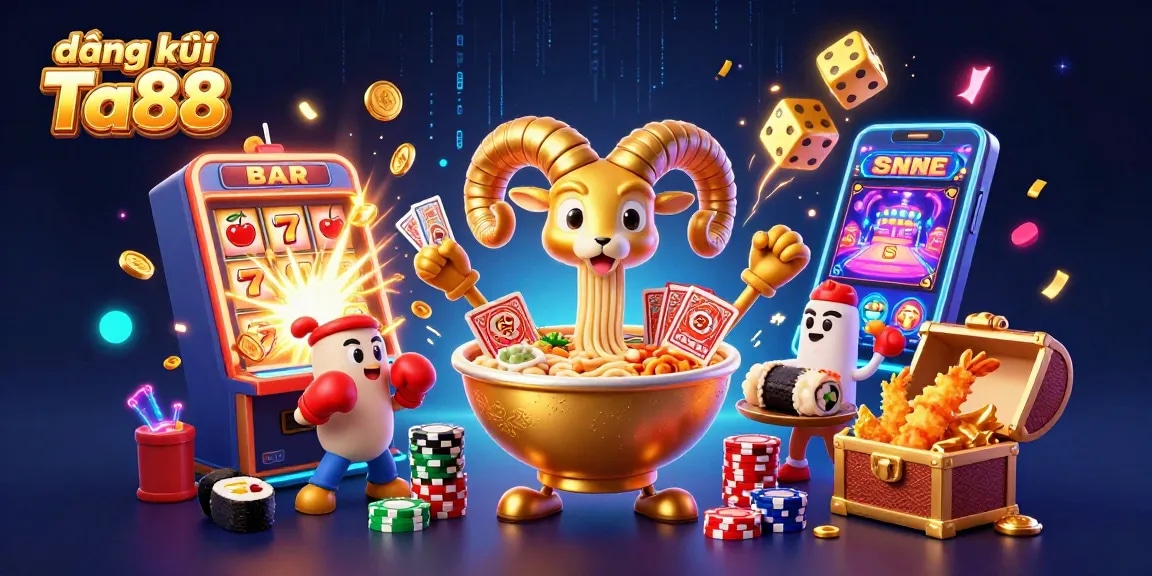 Experience đăng ký Ta88 with an exciting casino scene showcasing vibrant 3D characters in action.