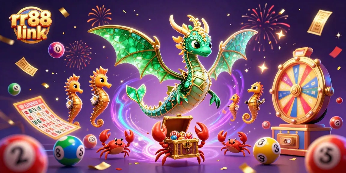Engage in thrilling games at rr88 link with vibrant casino elements and majestic sea-themed characters.