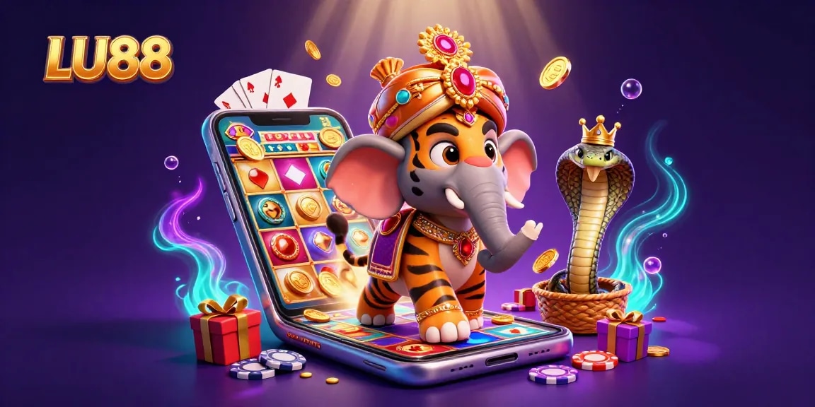 Spin the LU88 reels and watch golden coins erupt in this vibrant 3D casino illustration.