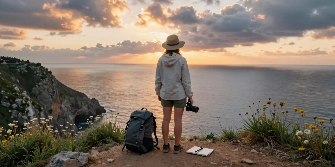 Traveler at scenic coastal viewpoint with essential travel tips for adventure.