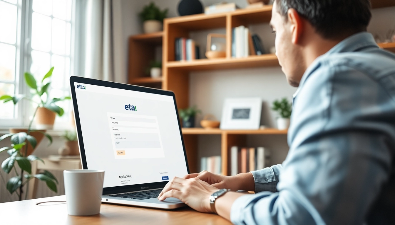 Complete the eta uk application form with ease in a cozy home office.