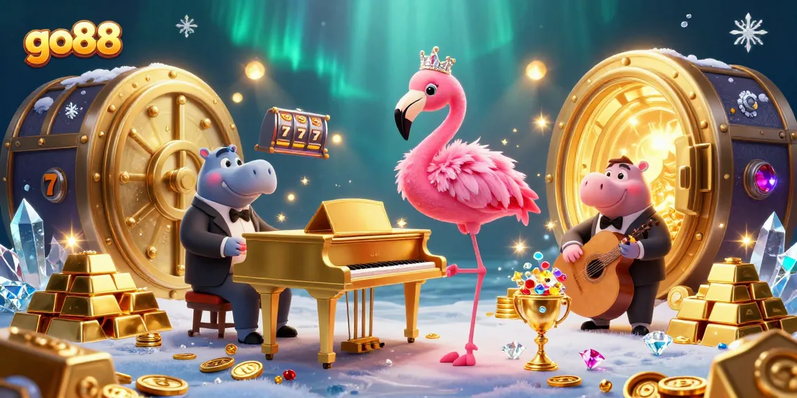 Explore exciting games and treasures at Go88, featuring vibrant visuals and dynamic casino elements.