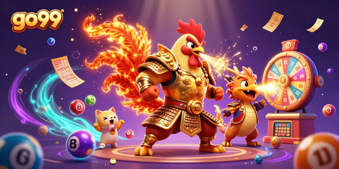 Engage with go99's vibrant gambling scene featuring colorful characters and dynamic action elements