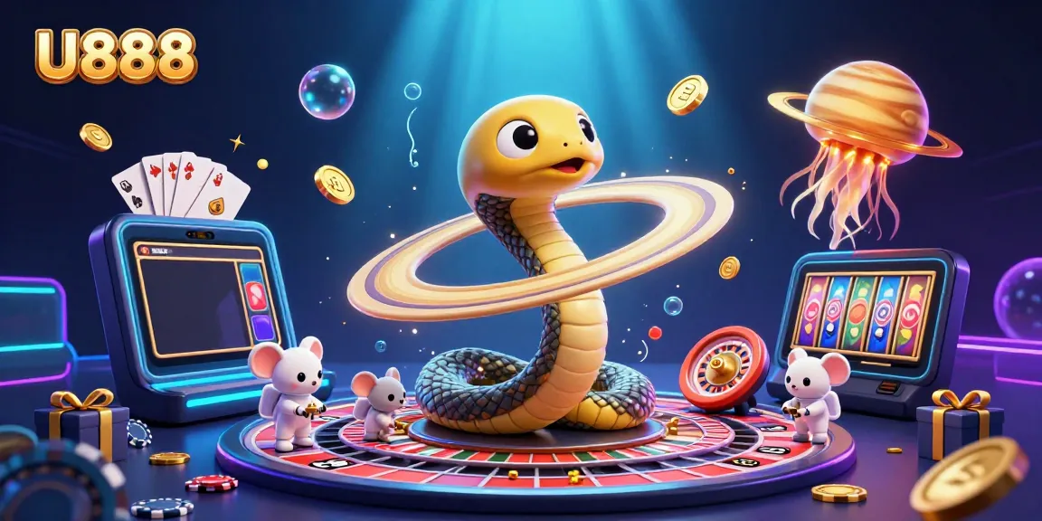Engage with U888's thrilling space casino experience as astronaut mice bet on a cosmic roulette.