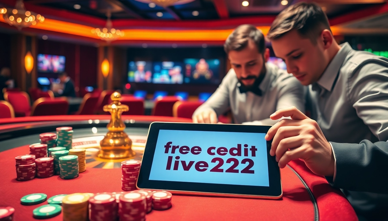 Experience thrilling gameplay with free credit live22 at our vibrant casino tables.