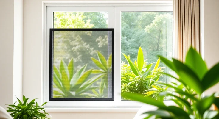 Installazione di zanzariere moderne in una stanza luminosa e ariosa.