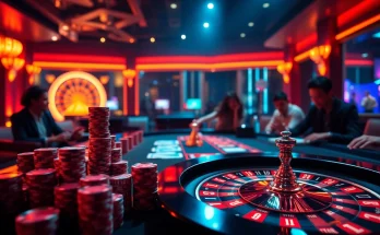 Experience the excitement of uu88 with a luxurious online casino scene featuring poker chips and roulette.