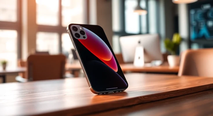 Captura el iPhone 17 Pro Max mostrando su elegante diseño y pantalla brillante.