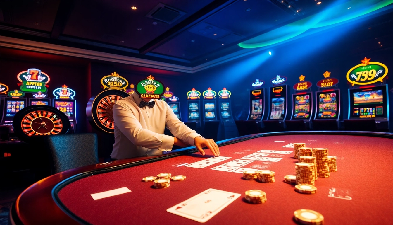 Experience the thrill of 789win with vibrant casino tables and exciting gambling action.