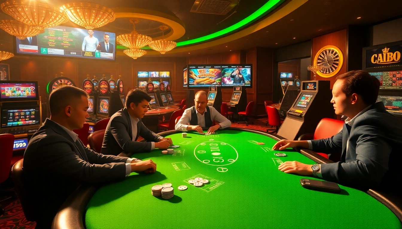 Engaging in a thrilling poker game at https://one88.london/ with vibrant casino elements and luxurious ambiance.