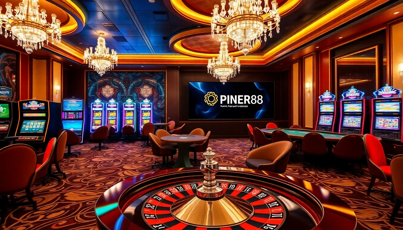 Experience thrilling gaming at OPEN88 with vibrant slot machines and an elegant casino atmosphere.