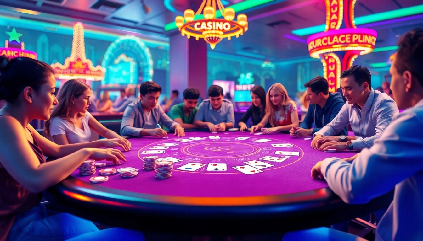 Thrilling scene of online card gaming at https://autos.jpn.com/ showcasing a vibrant casino atmosphere.