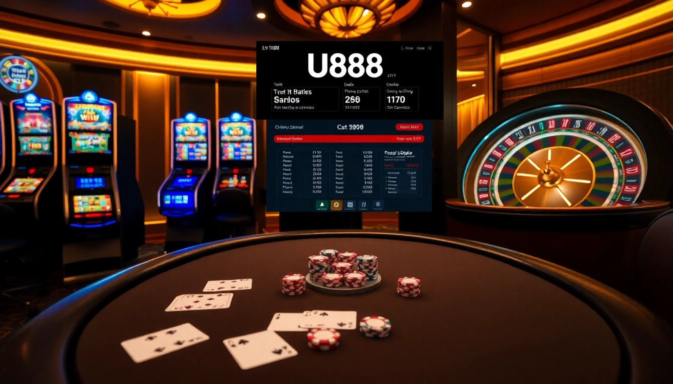 Experience thrilling wins at U888 with a vibrant casino atmosphere and high-stakes gameplay.