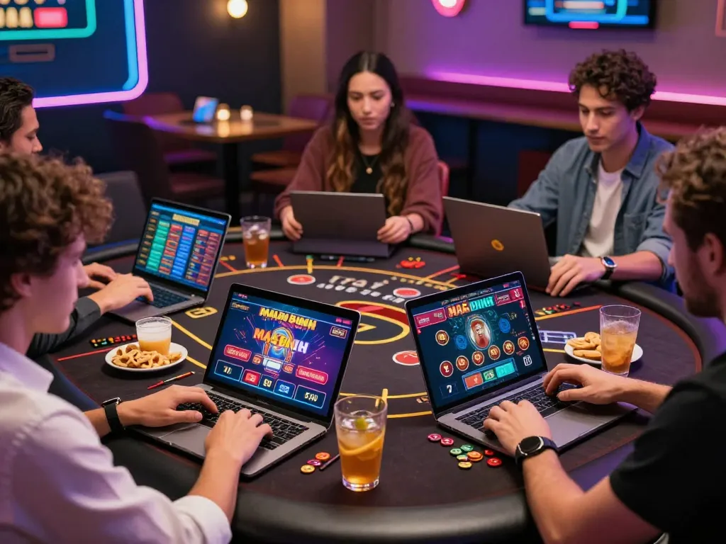 Players enjoying link vào onbet at a modern online casino with vibrant graphics and exciting games.