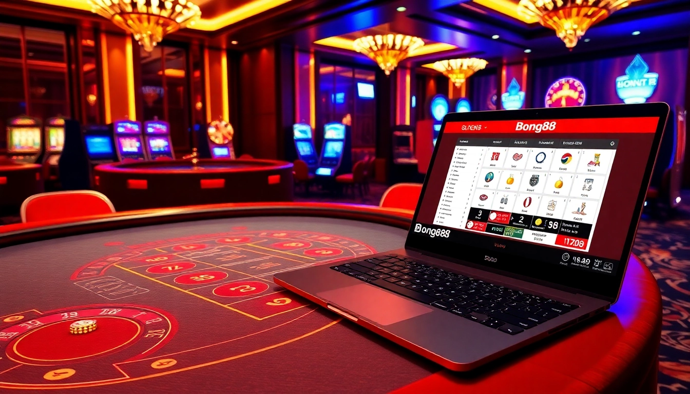 Experience thrilling gameplay at bong88's premier online casino with stylish tables and engaging atmosphere.