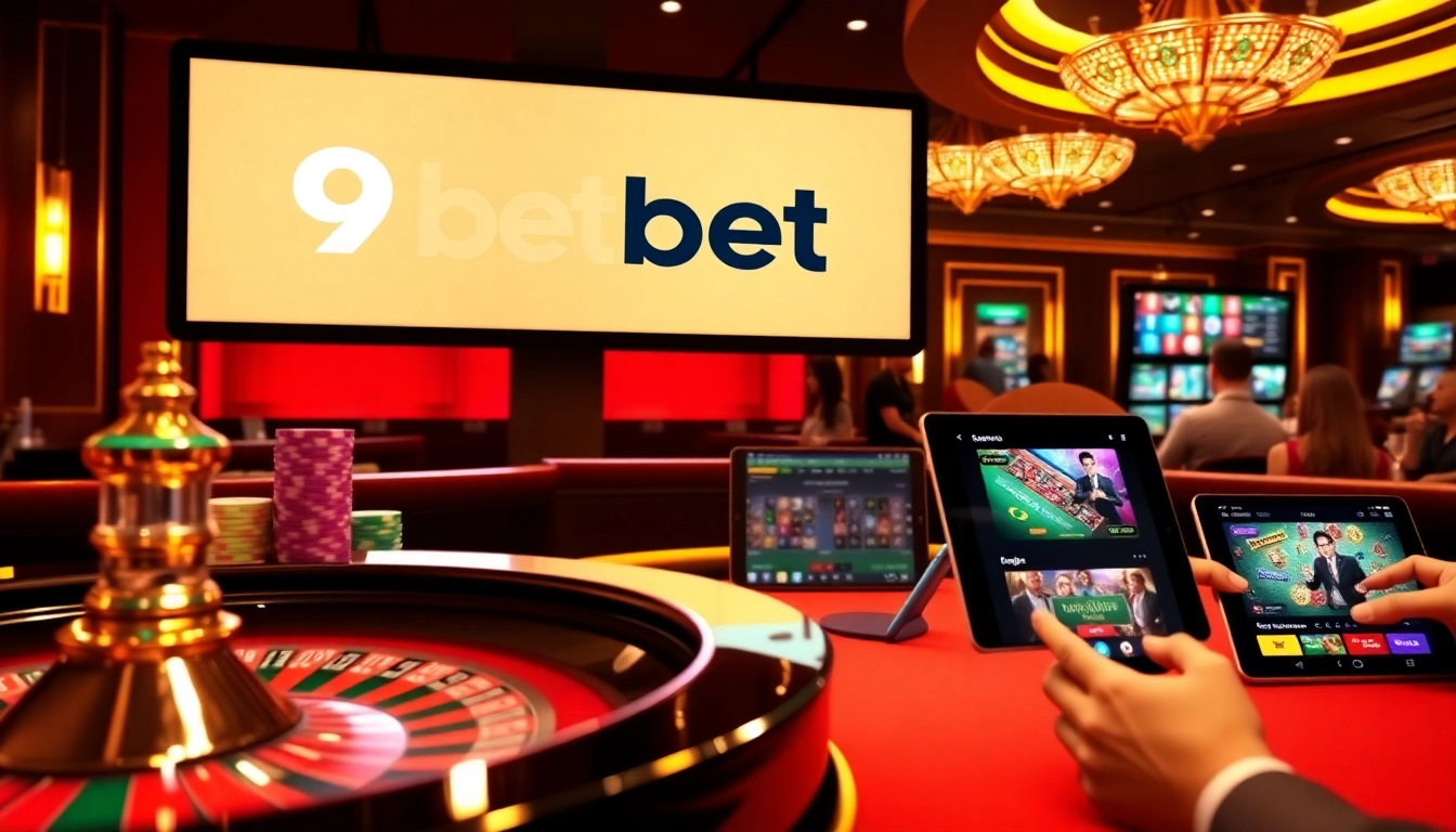 Experience thrilling gameplay at 9bet with vibrant casino tables and engaging gambling action.