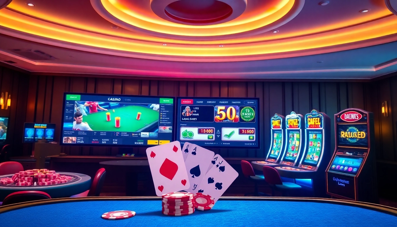 Dabet online casino interface with vibrant graphics and interactive gambling elements for a thrilling experience.