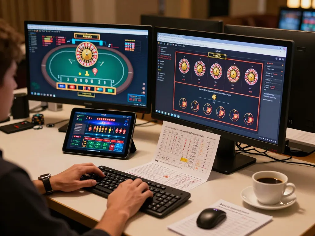 Engaged user strategy gaming at https://www.mnm88.com/ showcasing online casino games with a professional setup.