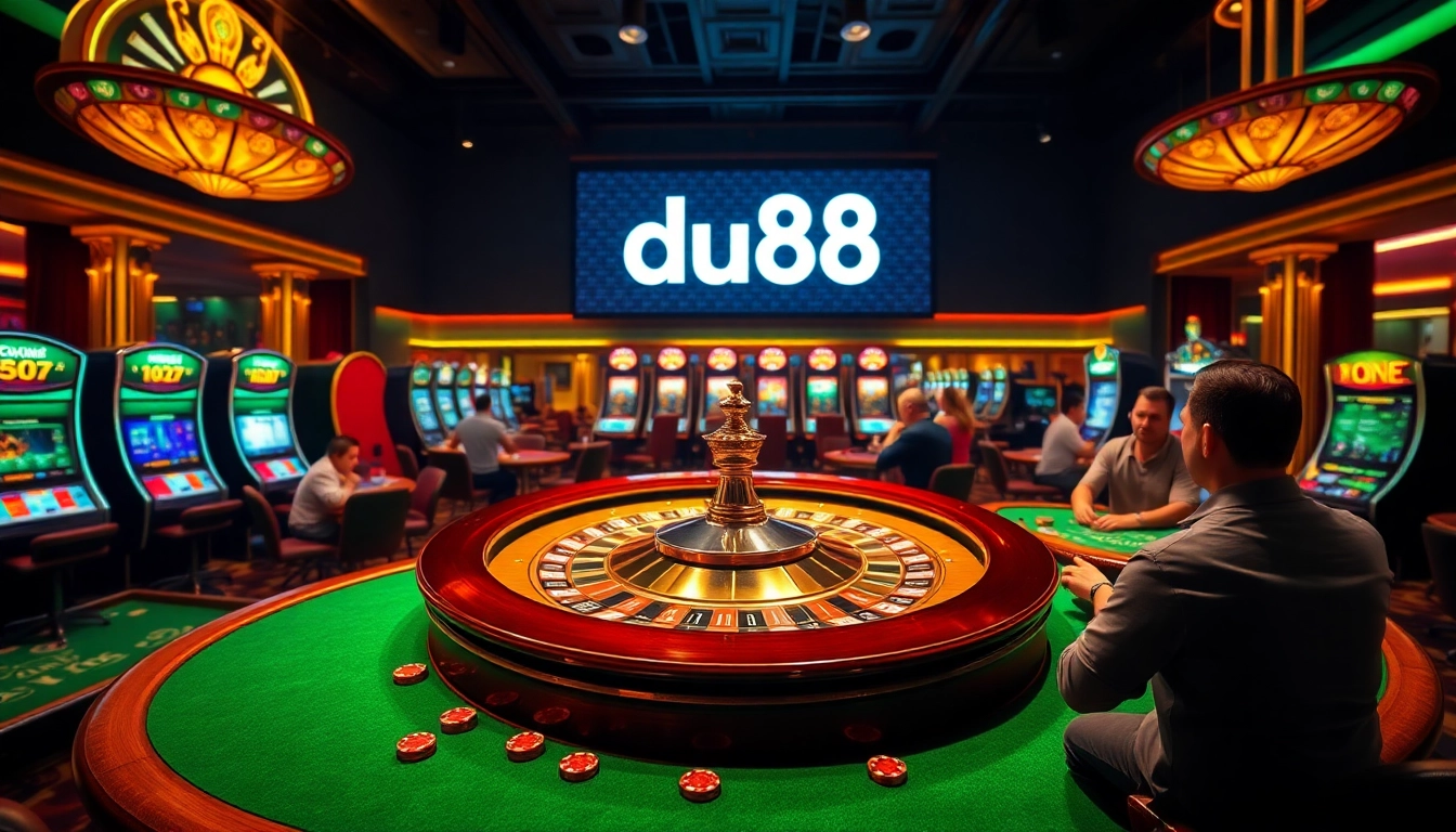Experience the thrill of winning with du88 at the luxurious casino tables with vibrant slot machines.