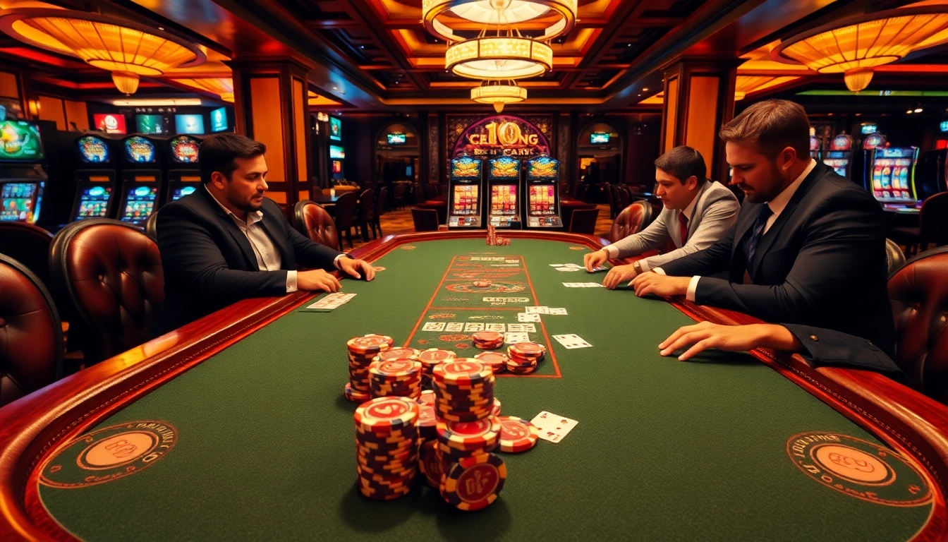 Enjoying an exciting game at 6623's luxurious casino table with vibrant chips and cards.
