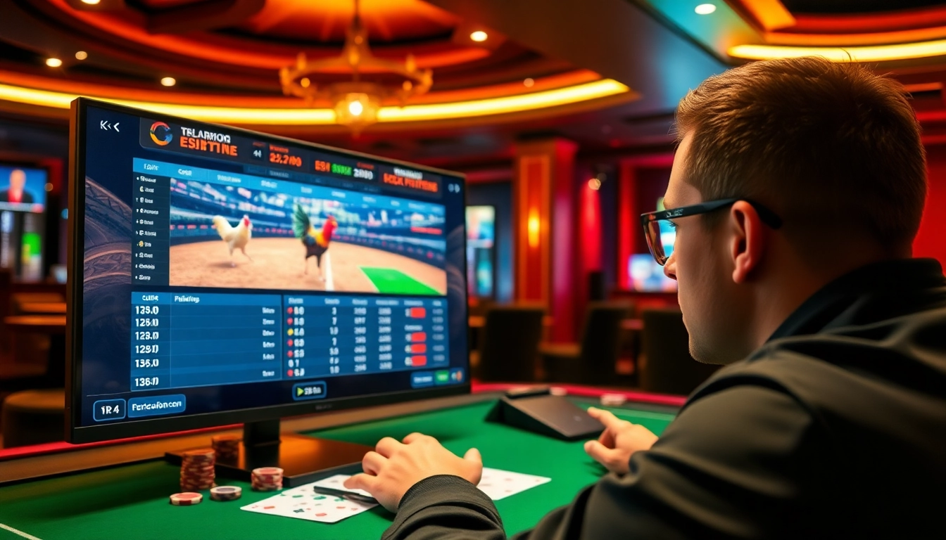 Experience the excitement of live betting at https://bj88daga.dev/ with a dynamic digital interface and vibrant gambling elements.