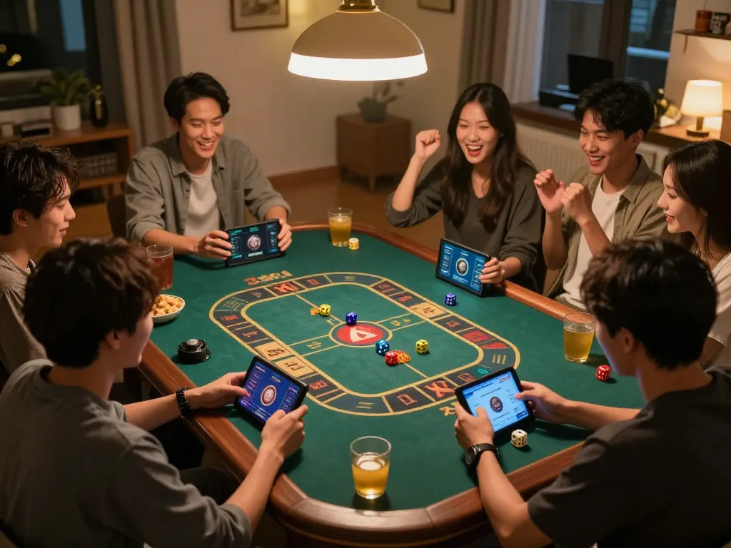 Engaged players enjoying a Tài Xỉu game at home, highlighting the excitement of app tài xỉu online