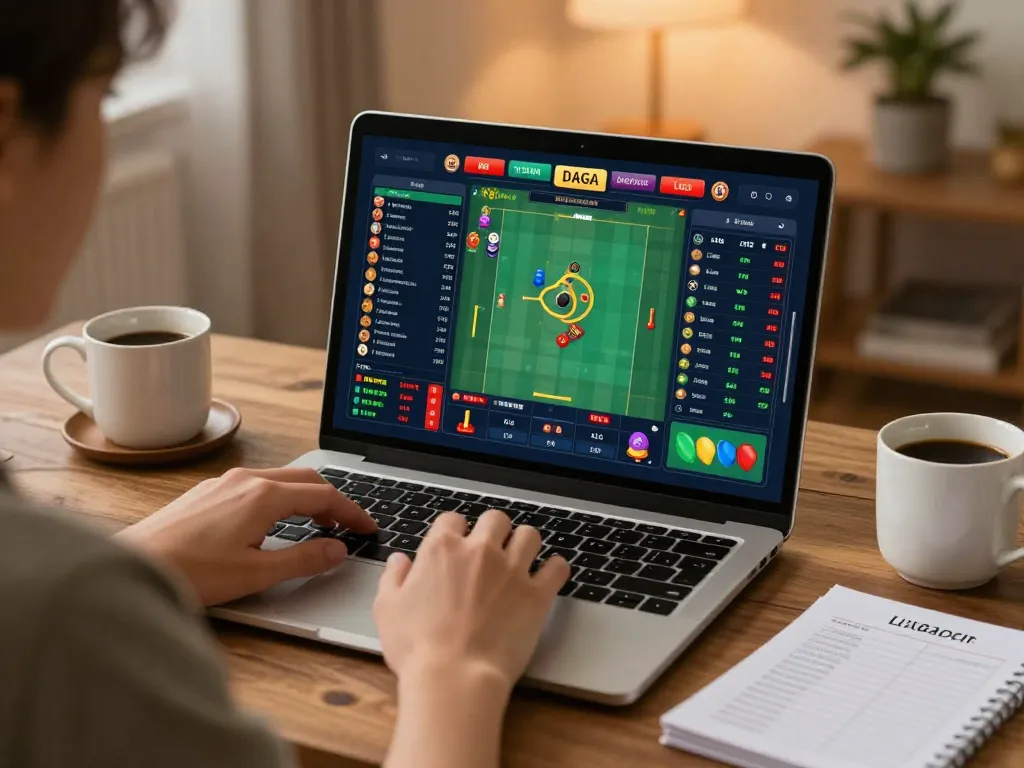 Daga online gaming experience with engaging gameplay on laptop, showcasing live odds and strategic insights.