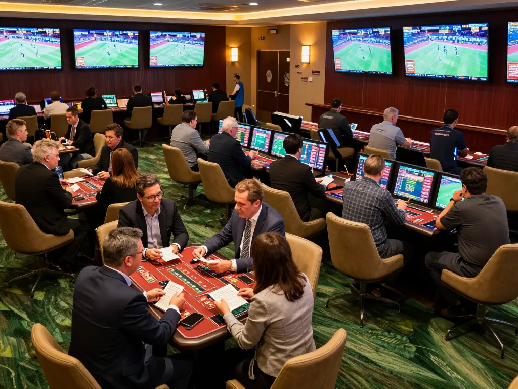 Betting slip interaction at 58Win sports area, capturing excitement and strategy among friends.