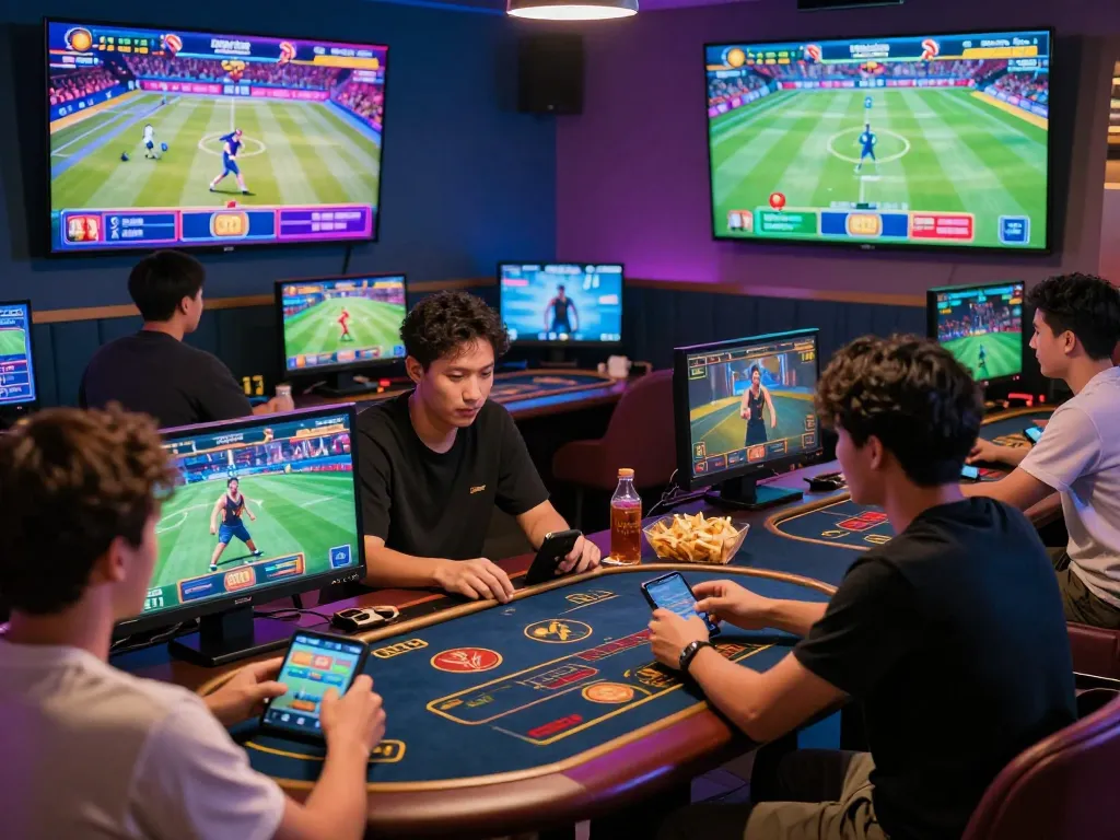Players enjoying thrilling games at 9bet online casino with dynamic virtual interfaces.