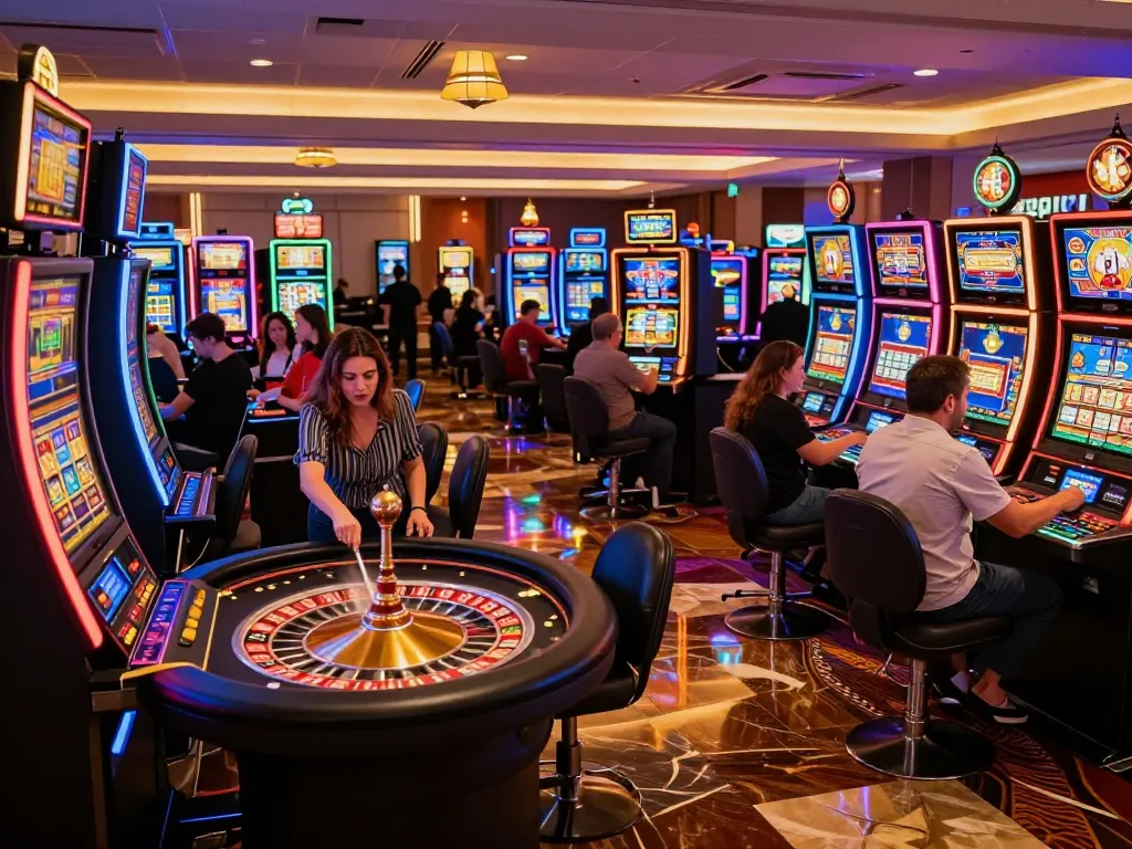 Experience the thrill with Nhà cái uy tín on the casino floor as players engage in exciting gameplay.