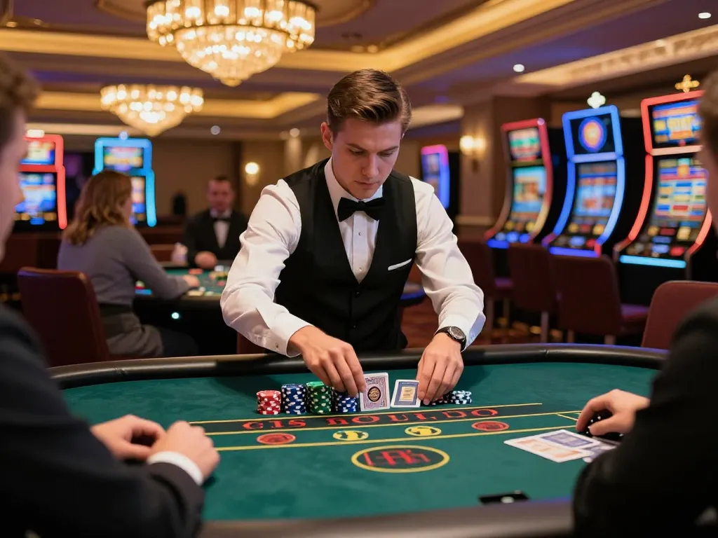 Player betting at a baccarat table, showcasing strategic gameplay and exciting atmosphere in a GA88 casino.