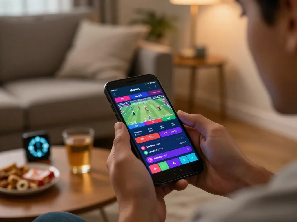 Engaging with sunwin sports betting app on smartphone while tracking live game stats