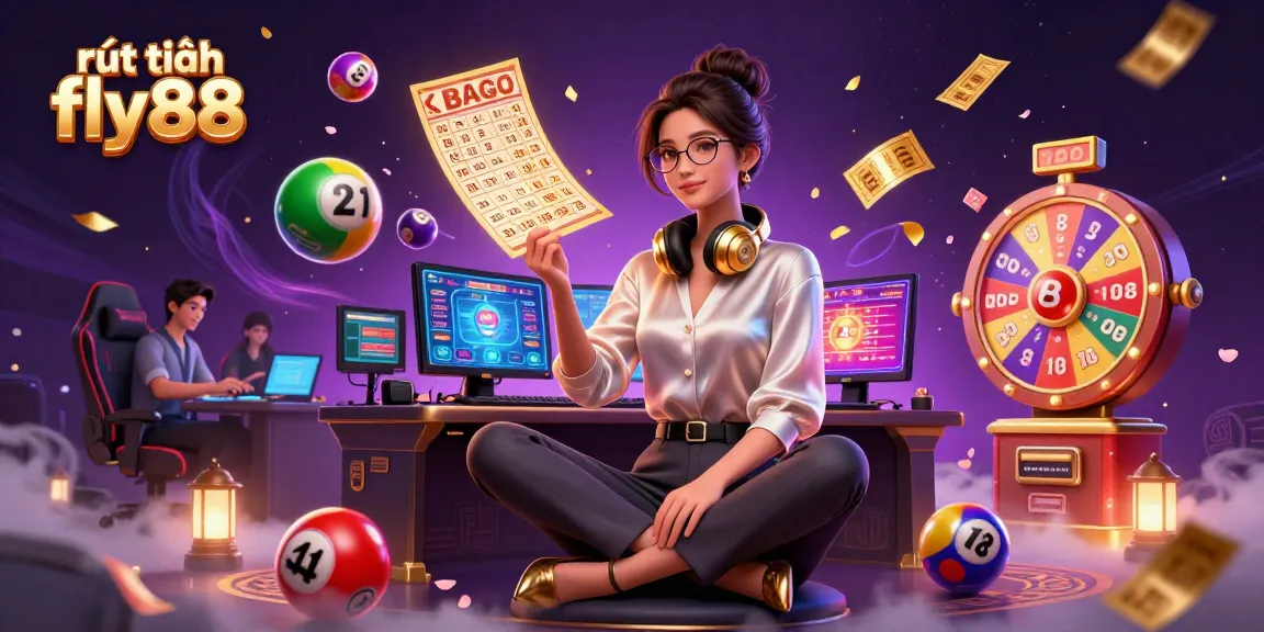 Engage in rút tiền fly88 transactions with a stylish Asian professional gamer in a dynamic casino setting.