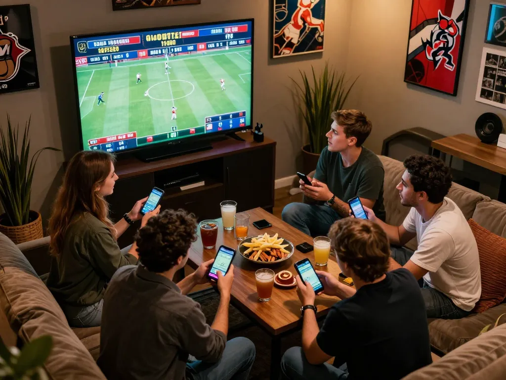 In an exciting sports betting scene, du88 players engage in live games using their smartphones to place bets.