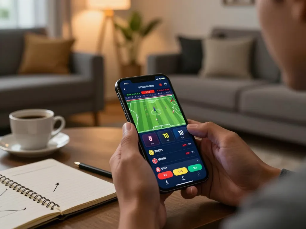 Engaging mobile betting experience with TOPBET app highlighting live odds and user interaction.