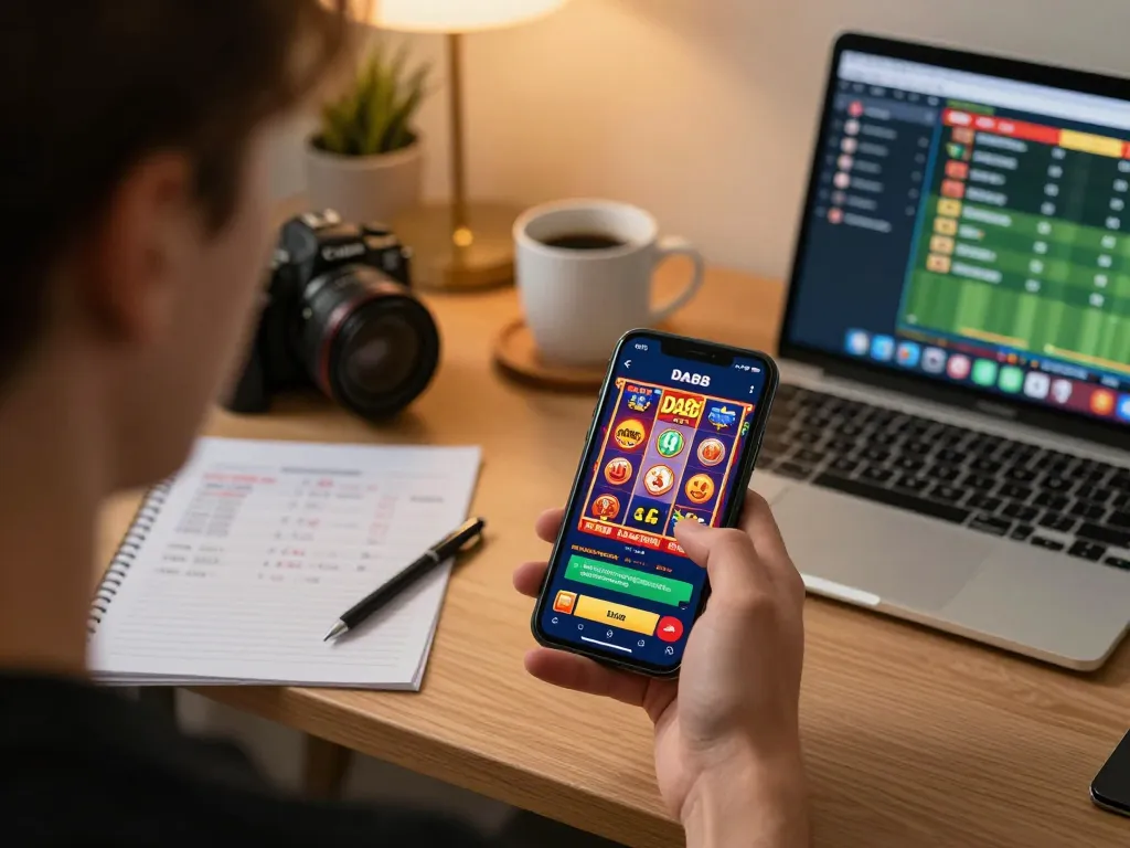 Player exploring the DA88 app on a smartphone for exciting online gambling options at home, showcasing strategic bets.