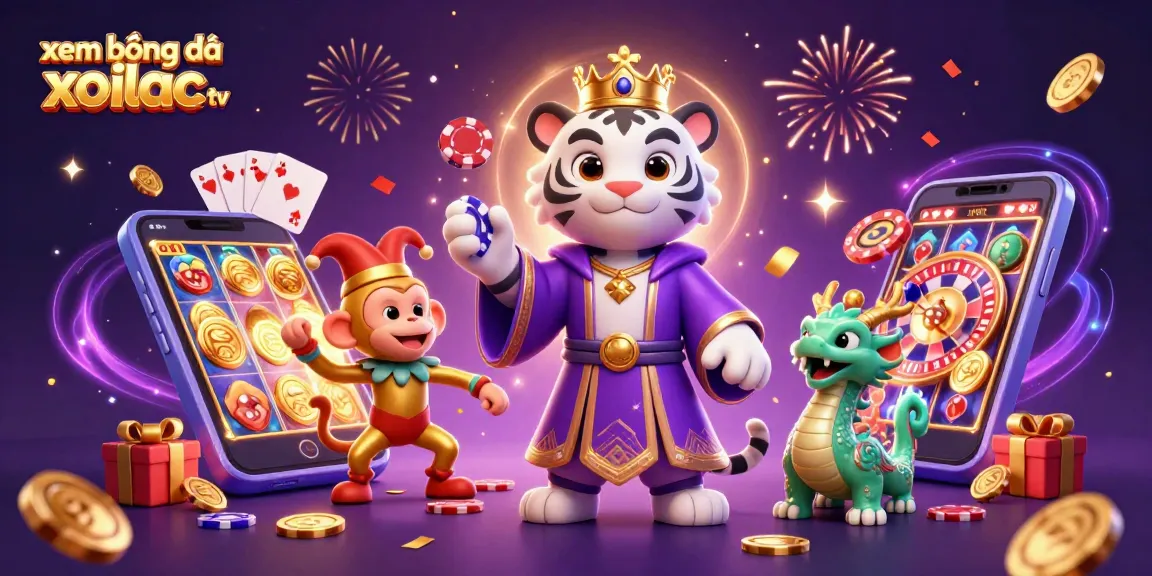 Xem bóng đá xoilac tv adventure with vibrant color, showcasing elite gaming elements and playful characters.