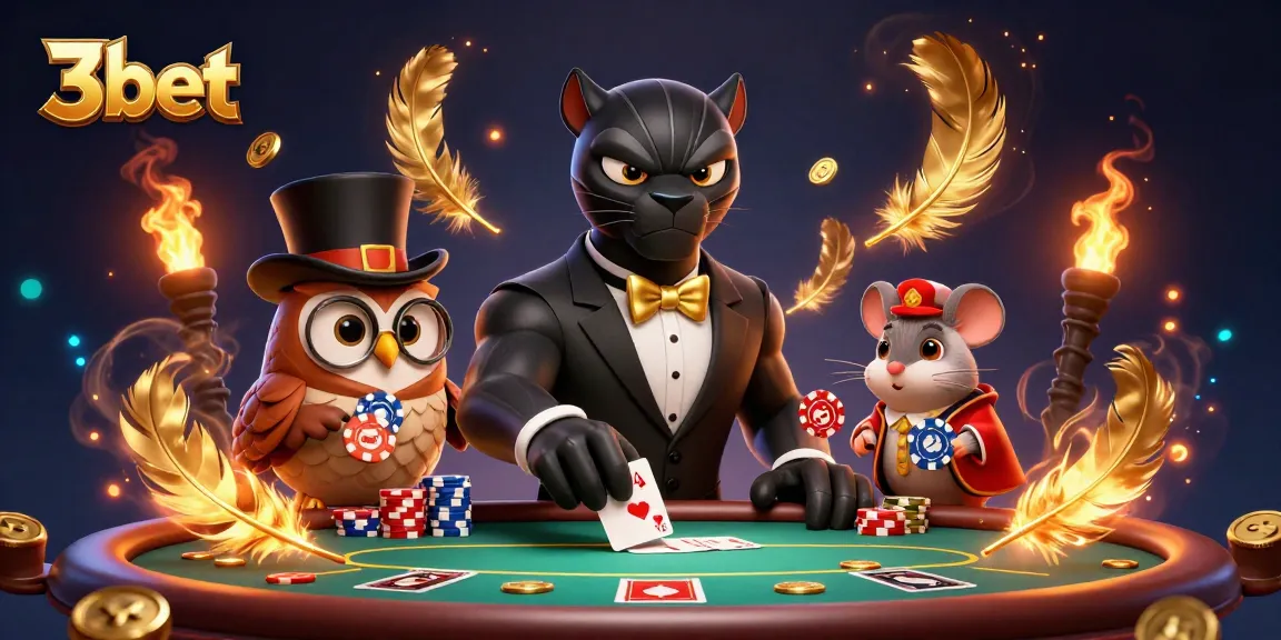 Experience the thrill of 3bet poker with stylish characters and dynamic casino elements.