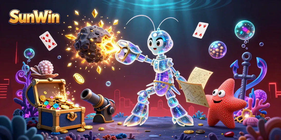Experience the thrill of SunWin with vibrant casino elements and dynamic underwater action.