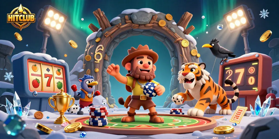 Hitclub unleashes thrilling gaming action with a vibrant prehistoric casino scene filled with dynamic elements.