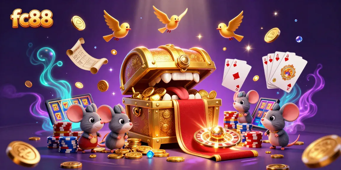 Play exciting games at fc88, where golden treasures and vibrant casino elements come alive.
