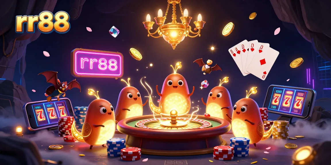 Experience the thrills at rr88 with vibrant casino lights and dynamic game elements.