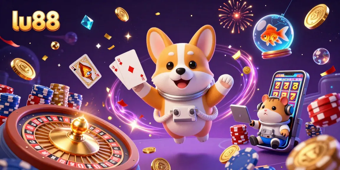 Experience thrilling gameplay at lu88 with vibrant visuals and exciting casino elements in a dynamic 3D illustration.