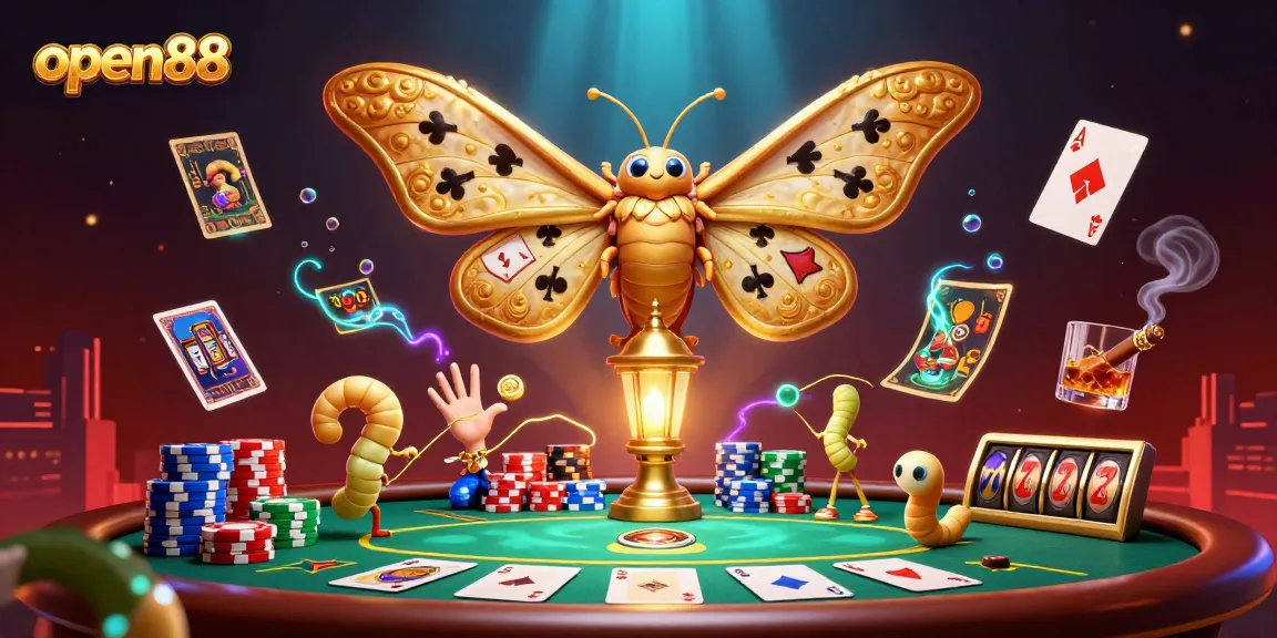 Experience the thrill of open88 with a vibrant 3D casino illustration showcasing exciting gaming elements.