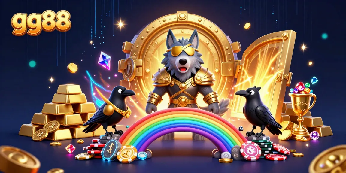 Experience thrilling gameplay at gg88 with vibrant Norse-inspired casino imagery featuring rich treasures.