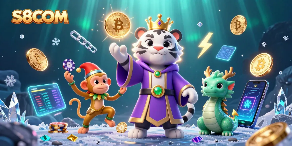 Engage with S8COM through thrilling 3D casino adventures featuring lively characters and crypto elements.