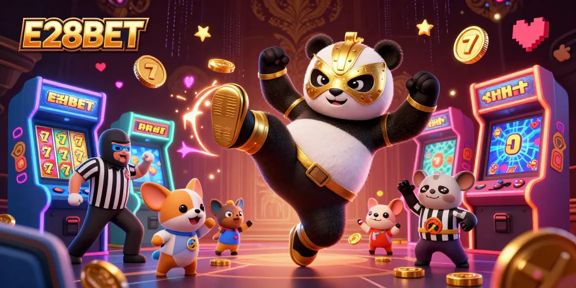 E28BET captivates players with animated scenes of winning big at thrilling online slots.