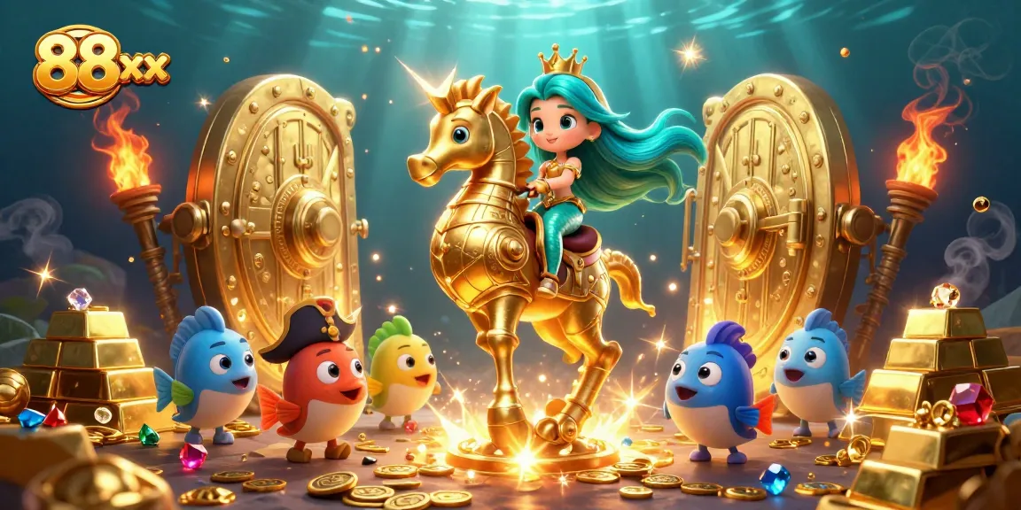 Experience the excitement of 88 xx with colorful casino-themed characters in a vibrant underwater scene.