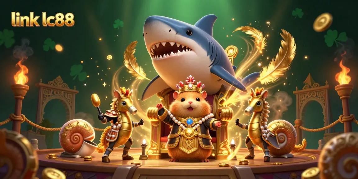 Experience thrilling online gaming with link lc88 at an exciting 3D scene featuring unique characters and casino elements.